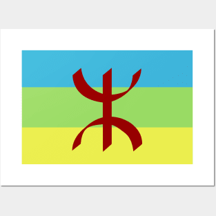 Amazigh Flag - Berber Design - Tifinagh - Amazigh Design - Berber Flag Posters and Art